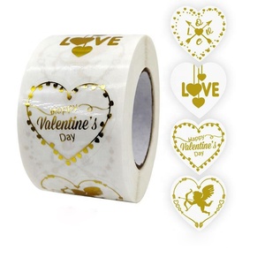 New Cute Love Heart Valentines <strong>Stickers</strong> for Valentines Day Round Waterproof Valentine Decorations Wall <strong>Party</strong> <strong>Bag</strong> Supplies Gift - Product Image 1