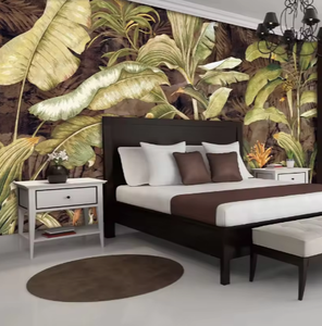Autocollants <span class=keywords><strong>muraux</strong></span> de papier peint de plantes tropicales imprimés en 3d personnalisés peint à la main Nature Paysage <span class=keywords><strong>Jungle</strong></span> Bananier Feuilles Papier peint Mural - Product Image 3