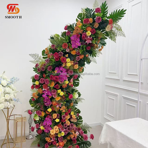 ดอกกุหลายสีชมพูสดใสซุ้มดอกกุหลาบสีเหลืองดอกกล้วยไม้โค้งสำหรับงานแต่งงานกลางแจ้งซุ้มจัดงานแต่งงาน - Product Image 4