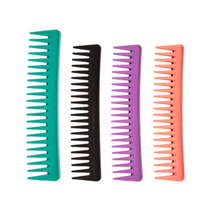 Peine de peluquería de plástico con dientes anchos, peine plano para uso en salón, para alisar y peinar - Product Image 1