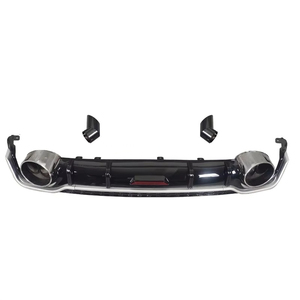 Difusor Trasero de Fibra de Carbono con Franja Plateada en Negro Brillante para A6 C8 con Lámpara, Labio de Parachoques Trasero S6 para A6 Sline 2019 2020 <span class=keywords><strong>2021</strong></span> 2022 - Product Image 1