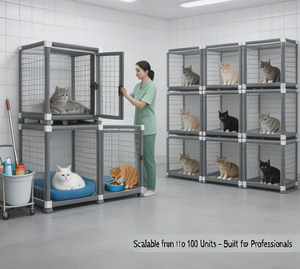 Sistema Modular Apilable y Ecológico de Jaulas Transpirables para Gatos, Corral Expandible de Madera para Gatos, Configuración Personalizable de Catteries, Hotel para <span class=keywords><strong>Mascotas</strong></span> - Product Image 2