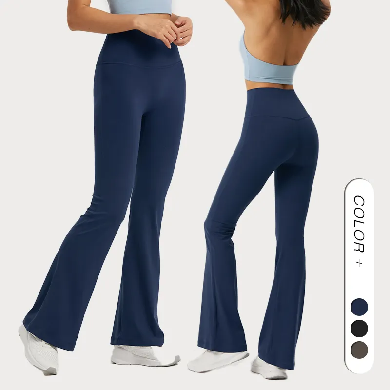 Pantalones bootcut de pierna ancha para mujer, pantalón largo de campana para correr y fitness, 1524