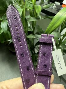 Bracelets de montre faits à la main en cuir d'autruche, style exotique, bracelets en cuir véritable, style de couture, logo personnalisé - Product Image 6