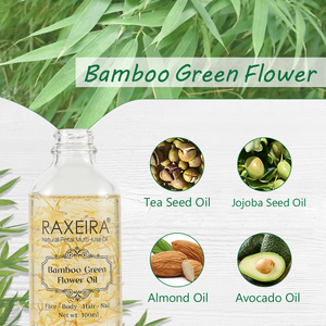 Venta al por mayor de fábrica, aceite esencial de flor verde de bambú con almendra, jojoba, aceite esencial para el cuidado del cabello facial y corporal de alta calidad - Product Image 3