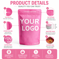Sachets Doypack en matière première de qualité alimentaire, à faible MOQ, imprimés en couleur personnalisée, avec fermeture éclair refermable, pour emballage sur mesure, directement de l'usine