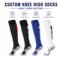 Chaussettes de football montantes personnalisées avec logo, chaussettes de sport athlétiques renforcées à talon et bout amortis, vente en gros OEM, faible MOQ