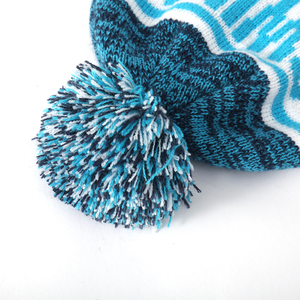 Manufacturer Custom Team Club Hockey <strong>Bobble</strong> <strong>Hat</strong> Adult Kids Thermal Warm Jacquard Knitted Winter Beanies With Pom Pom - Product Image 3