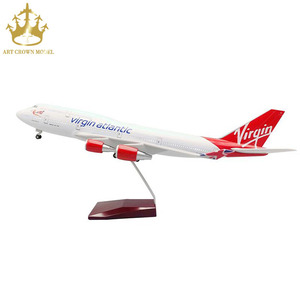 Regalo Empresarial, Modelo de Avión <span class=keywords><strong>Boeing</strong></span> <span class=keywords><strong>747</strong></span> Virgin Girl de 47CM 1/150 con Luces LED Activadas por Sonido y Ruedas de Aterrizaje - Product Image 1