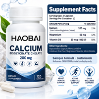 Complément Alimentaire Calcium Bisglycinate Chélaté 200 mg Capsules Vitamine D3 120 Comprimés Bien-être Quotidien Adulte Marque Blanche