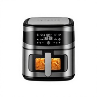 Friteuse à air transfrontalière 8L grande capacité 1800W à commande tactile, circulation d'air chaud, garantie 3 ans, usage domestique