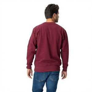 Sweat-shirt à col rond pour homme, coupe classique, couleur unie, manches longues, tricot en coton, pull décontracté, vêtements d'automne - Product Image 2