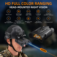 Jumelles de vision nocturne couleur NV8163, vidéo 4K, télémètre laser 350 m, illuminateur IR, lunette montée sur la tête pour la chasse