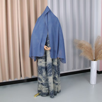 Ensemble Abaya Kimono Turc Modeste pour Femme, en Mousseline Imprimée Tie-Dye Aquarelle, Vente en Gros Dubaï