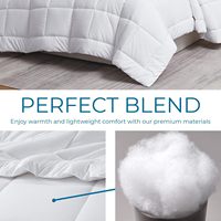 Couette matelassée alternative au duvet - Taille King, toutes saisons, blanche, avec languettes aux coins, fabriquée en Chine