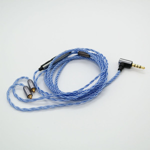 Four Strand Silver Plated Audio <b>Cable</b> With <b>Microphone</b> 0.78mm Mmcx Connector 3.5mm Jack For Headphones - Product Image 1