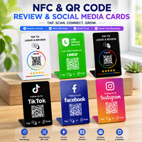 Tarjeta de Identificación sin Contacto con Código, Tarjeta de Evaluación de Redes Sociales de Google, Resistente al Agua, Código NFC Personalizado, Chip NFC