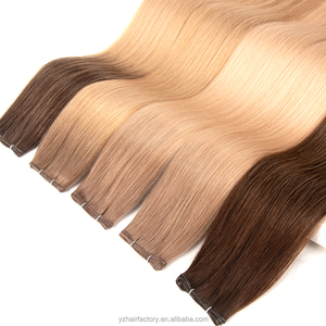 100% <b>Russian</b> Virgin Thin Invisible Genius Weft Hair Extensions Double Drawn Natural Human Hair Genius Weft - Product Image 6