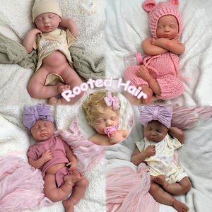 20 "silikon yeniden doğmuş bebekler kızlar için/erkek LouLou yumuşak tam vücut silikon yıkanabilir 3D ven gerçekçi köklü saç bebek Xmas hediye - Product Image 1