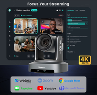 Cámara de Conferencia PTZ Tenveo NDI 4K con Zoom Óptico 12X, USB3.0, HDMI, POE, SDI, para Transmisión en Vivo
