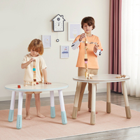 Ensemble de bureau pour bébé rond moderne en bois réglable en hauteur - Écologique, durable, non toxique pour la maison, l'hôtel, l'école et la chambre