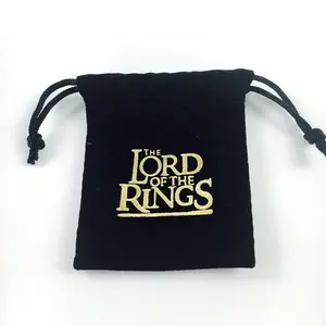 Brand Promotion Custom printed Suit Velvet Bag, Reusable Drawstring Jewelry Velvet Pouch