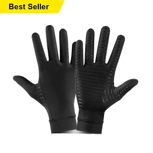 Hot Koop Koperen Sporthandschoen Touchscreen Guantes De Cycling Doordrenkte Compressiehandschoenen Voor Artritis