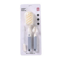 Ensemble de brosses à tétines multifonctionnelles à poignée droite avec carte insérable pour le nettoyage des biberons en plastique durable