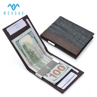 Dompet Kartu & Penjepit Uang Kulit Asli & Kanvas Custom Harga Pabrik, Tipis, Kantong Depan, Anti-RFID, Anti-Maling untuk Pria