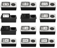 Multiprise industrielle de table UE/US en alliage d'aluminium à charge rapide sans fil avec prises USB A/C escamotables personnalisables