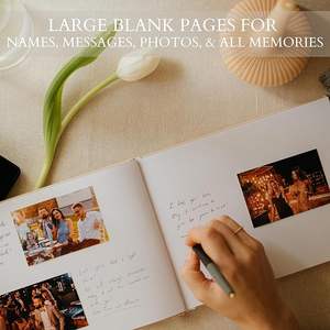 Elegante página en blanco boda perfecto Lino foto libro de invitados para cumpleaños eventos especiales un elegante libro de inicio de sesión para la graduación - Product Image 3