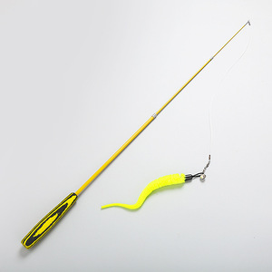 Realistic Spin Feather Wand Eco-Friendly Fiberglass+<b>EVA</b> Telescoping Fishing Rod with Transparent Sisal String Cat Toy - Product Image 5