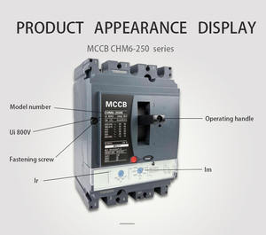 Interruptor Automático en Caja Moldeada <span class=keywords><strong>CHM6</strong></span>-250N MCCB 250A 3P 600V con Protección Ajustable - Product Image 2