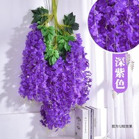 12PCE Grosir Pabrik Bunga Wisteria Ungu Bunga Wisteria Buatan Rangkaian Bunga Sutra Buatan Bunga Gantung Buatan