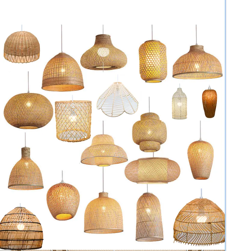 High Quality handmade bamboo lamp Wicker Decor Lampshade 100% Eco-Friendly Handwoven Natural Rattan Lampshade