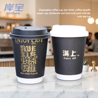 Cangkir Kopi Dinding Ganda Premium Berlapis Emas dengan Tutup PS 8oz 12oz Cangkir Kertas Dinding Berongga yang Dapat Disesuaikan untuk Toko Teh Susu