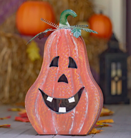 Nouveau design – Lot de 3 grimpes métalliques effrayantes et maudites, tiges épineuses, décoration de citrouille d'Halloween en métal pour sentier hanté