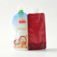 Wholesale Custom Printed Ergonomic Shape Baby Squeeze Pouch BPA Free Spout Bag for Infant Toddler Fruit Puree Food Packaging