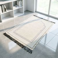 Tapis de prière en chenille vintage minimaliste moderne, motif ethnique classique, tapis de sol esthétique haut de gamme, tapis de prière islamique