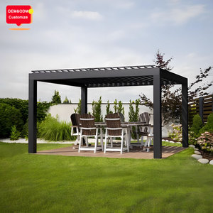 Gazebo de Aluminio Resistente de 12'x18', Techo Doble de Metal, Pérgola con Techo de Láminas para Patio - Product Image 3