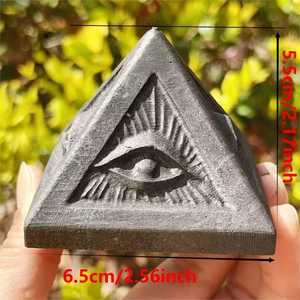 Pyramide <span class=keywords><strong>de</strong></span> <span class=keywords><strong>Shungite</strong></span> avec conception complexe du mauvais œil-Ornement en <span class=keywords><strong>pierre</strong></span> <span class=keywords><strong>de</strong></span> Bohème pour la <span class=keywords><strong>protection</strong></span> - Product Image 6