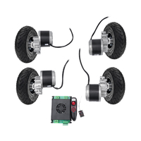 Kit de roues 4 roues 24V 250W 10 pouces pour moteur de tondeuse à gazon télécommandée, moteur CC à balais, kit moteur pour fauteuil roulant électrique