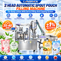 Machine de remplissage et de bouchage de sachets pré-remplis à double tête pour gel douche, liquides, crèmes pour les mains, masques de boue, shampoings, émulsions corporelles et lotions