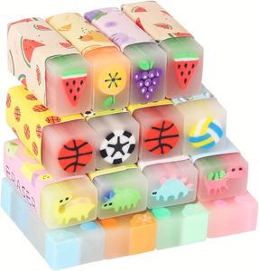 Gommes en plastique en forme de dinosaures, animaux, aliments et fruits pour étudiants, fournitures scolaires, cadeaux de récompense et cadeaux de fête - Product Image 1