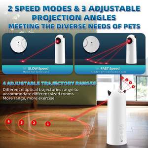 Jouets interactifs à pointeur laser automatique nouvellement améliorés pour chatons lasérés trop occupés – Jouets laser à trajectoire réelle activés par le mouvement - Product Image 5