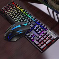 Set Keyboard dan Mouse Gaming Mekanik FV-Q305S Terbaru Berkabel Bercahaya Combo Keyboard Mouse Komputer