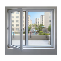 Ventana Abatible de PVC con Diseño Moderno, Calificada por Energy Star, Tecnología de Mantenimiento para Hoteles Costeros, Villas, Baños y Entradas