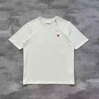 T-shirts en coton pur brodés avec logo, coupe ample et confortable, col rond, de haute qualité, marque de créateur, vente en gros