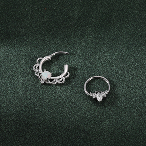 ZESENLIN निविड़ अंधकार तांबा भारतीय फूल तितली नाक अंगूठी क्लिकर महिलाओं के लिए लटकना छेदा नाक भेदी गहने - Product Image 2