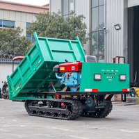 Livraison gratuite 2.5 tonnes petit siège de benne sur chenilles agriculture mini benne sur chenilles moteur diesel levage hydraulique benne sur chenilles